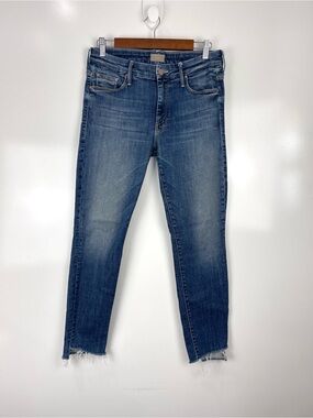 MOTHER The Looker Ankle Step Fray Jeans Women's Size 28 Skinny Jeans Stretch